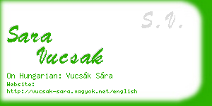 sara vucsak business card